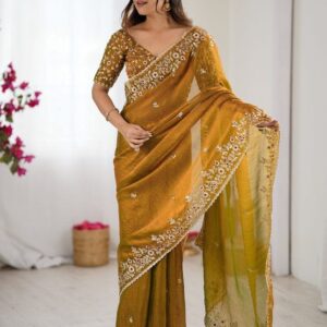 জিমিচু শাড়ি (Mustard Gold)