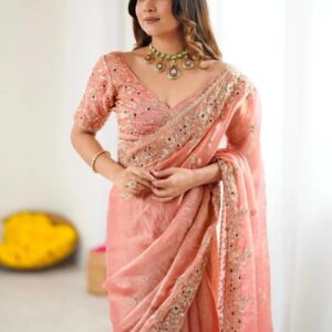 জিমিচু শাড়ি (Peach Pink)