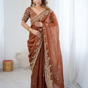 জিমিচু শাড়ি (Rust Brown)