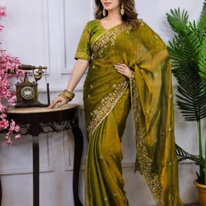 জিমিচু শাড়ি (Olive Gold)
