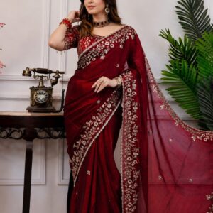 জিমিচু শাড়ি (Maroon)